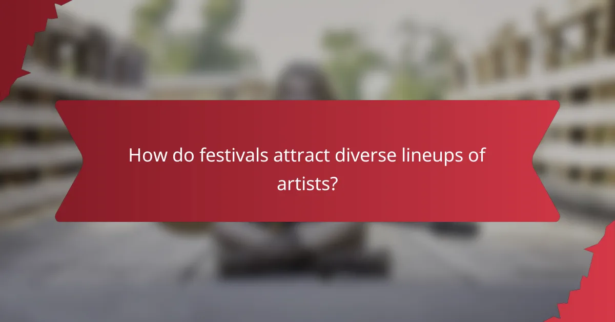 How do festivals attract diverse lineups of artists?