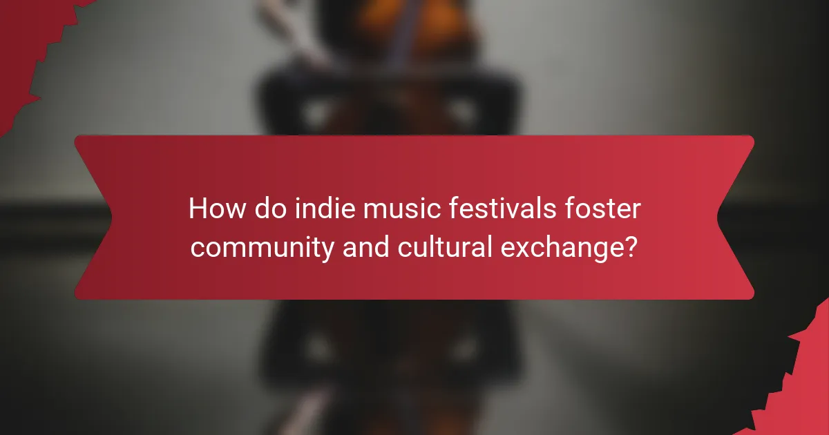 How do indie music festivals foster community and cultural exchange?