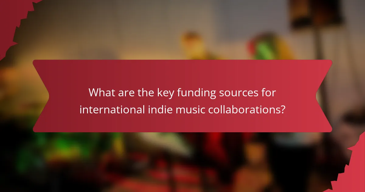 What are the key funding sources for international indie music collaborations?