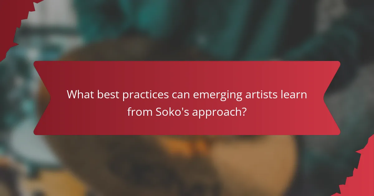 What best practices can emerging artists learn from Soko's approach?