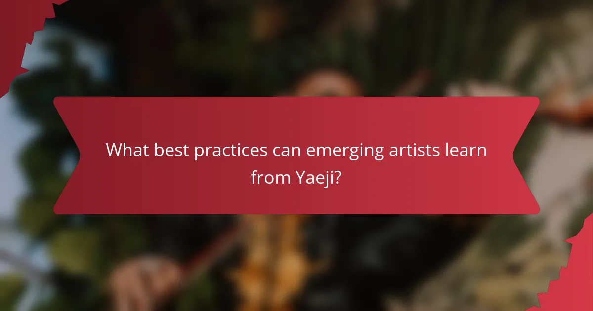 What best practices can emerging artists learn from Yaeji?