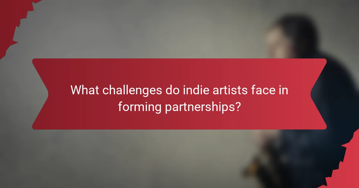 What challenges do indie artists face in forming partnerships?