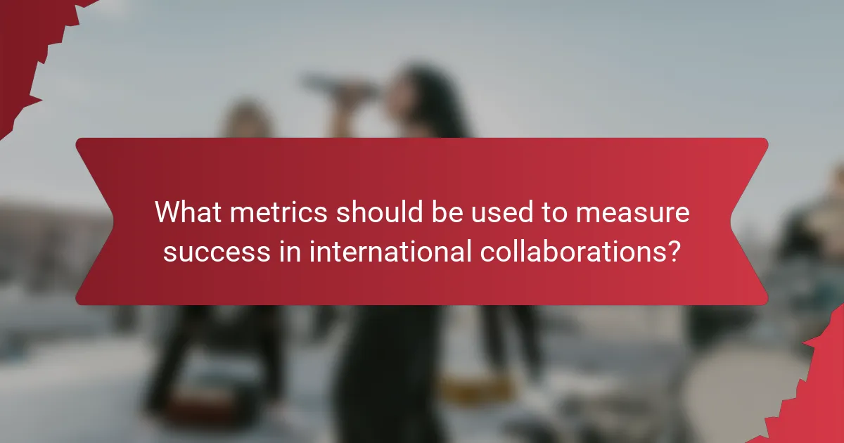 What metrics should be used to measure success in international collaborations?
