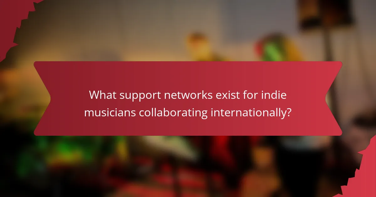 What support networks exist for indie musicians collaborating internationally?