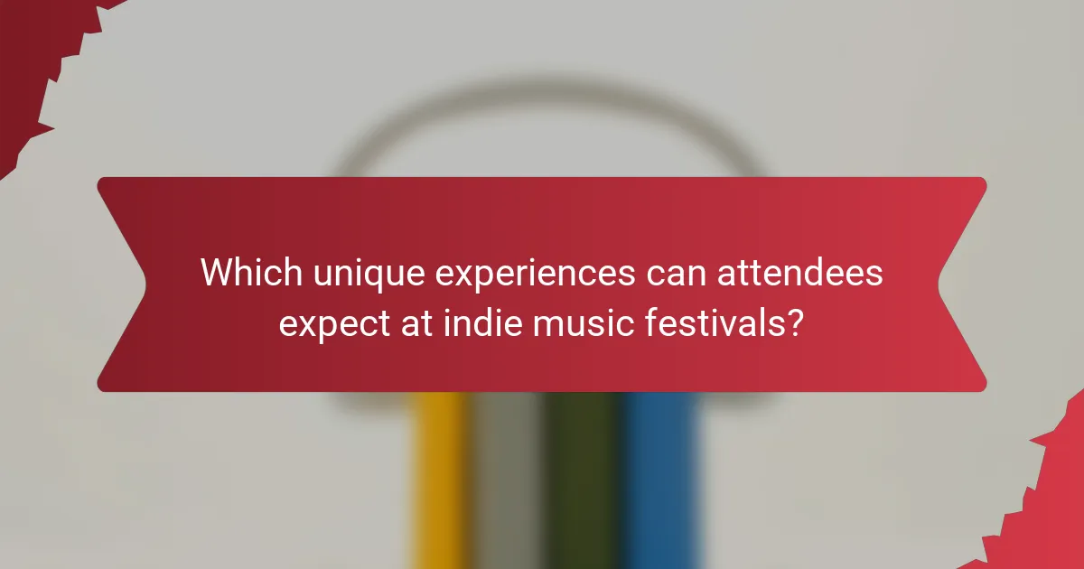 Which unique experiences can attendees expect at indie music festivals?